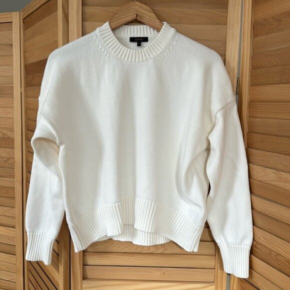 Like New Quince 100% Organic Cotton Boyfriend Crew S Ivory - Picture 1 of 8